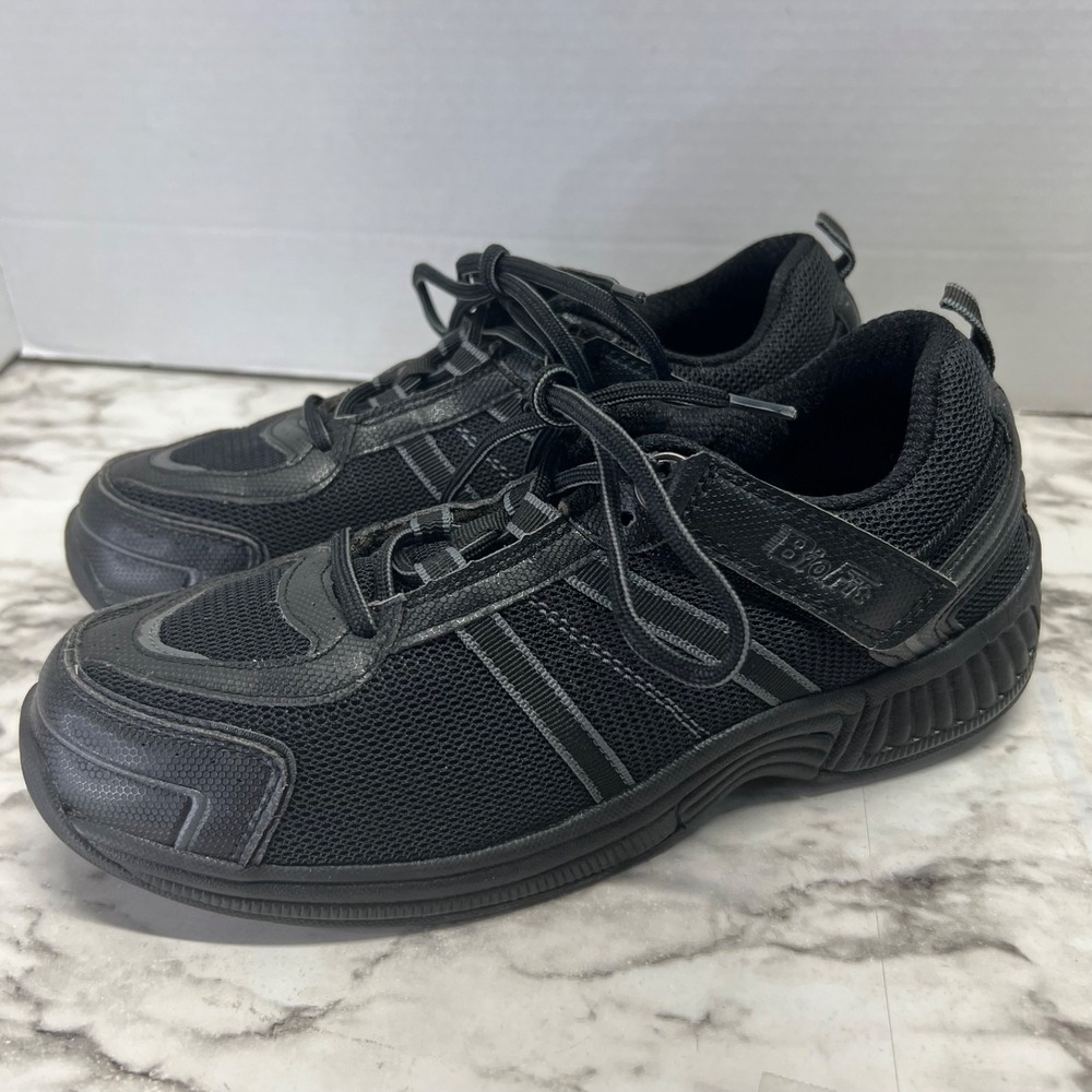 Orthofeet BioFit 911 Womens Size 8.5 B Black Comfort Diabetic Shoes Sneakers